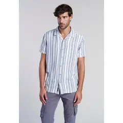FEROUCH - Camisa Listada Sport Fj Azul