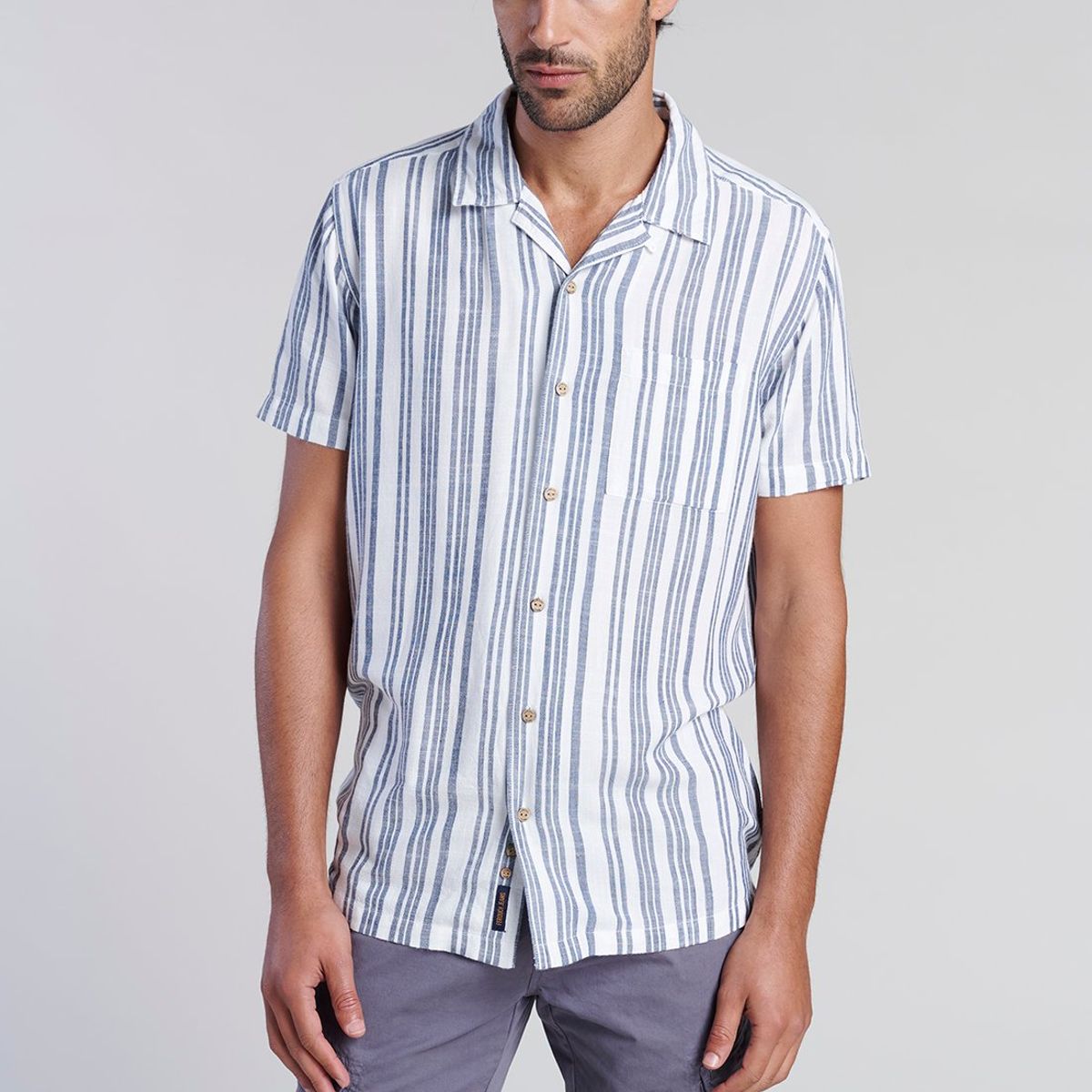 FEROUCH - Camisa Listada Sport Fj Azul Ferouch