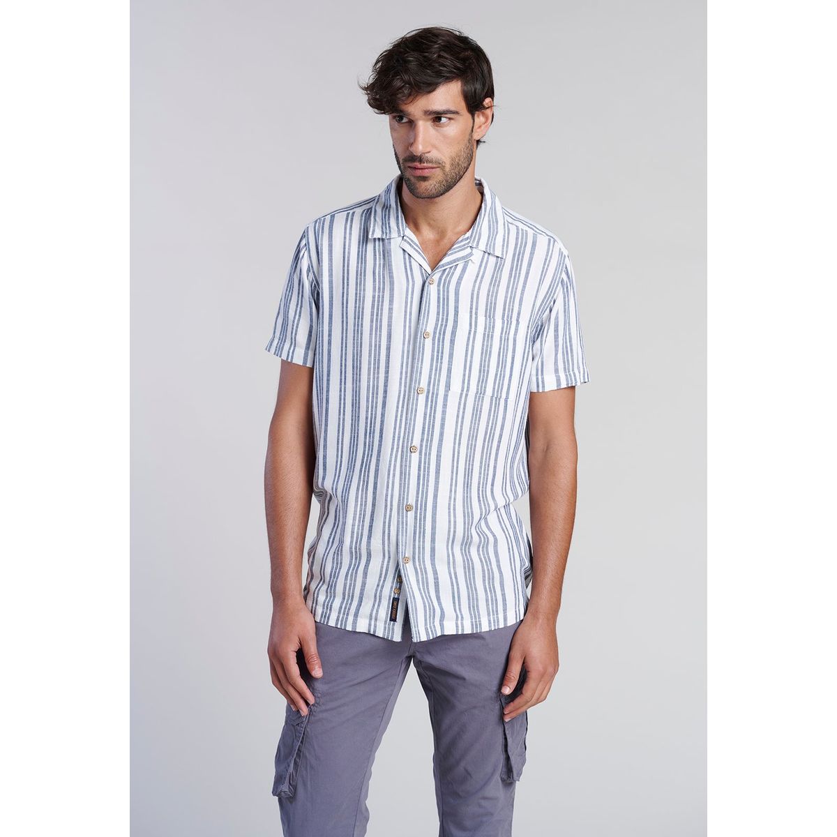 FEROUCH - Camisa Listada Sport Fj Azul Ferouch