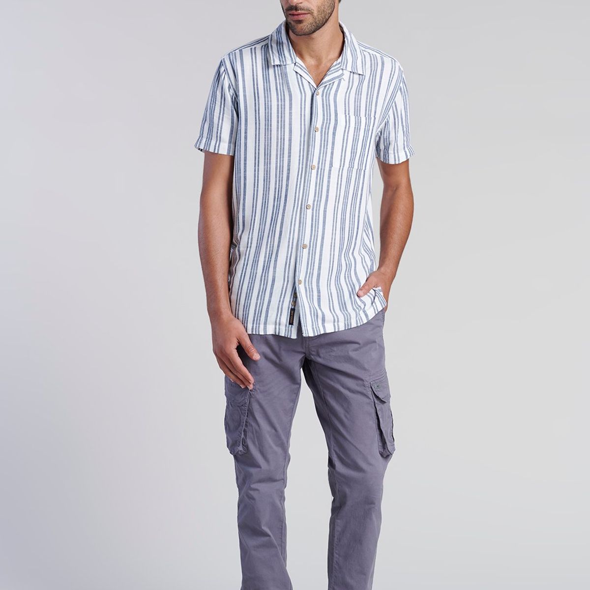 FEROUCH - Camisa Listada Sport Fj Azul Ferouch