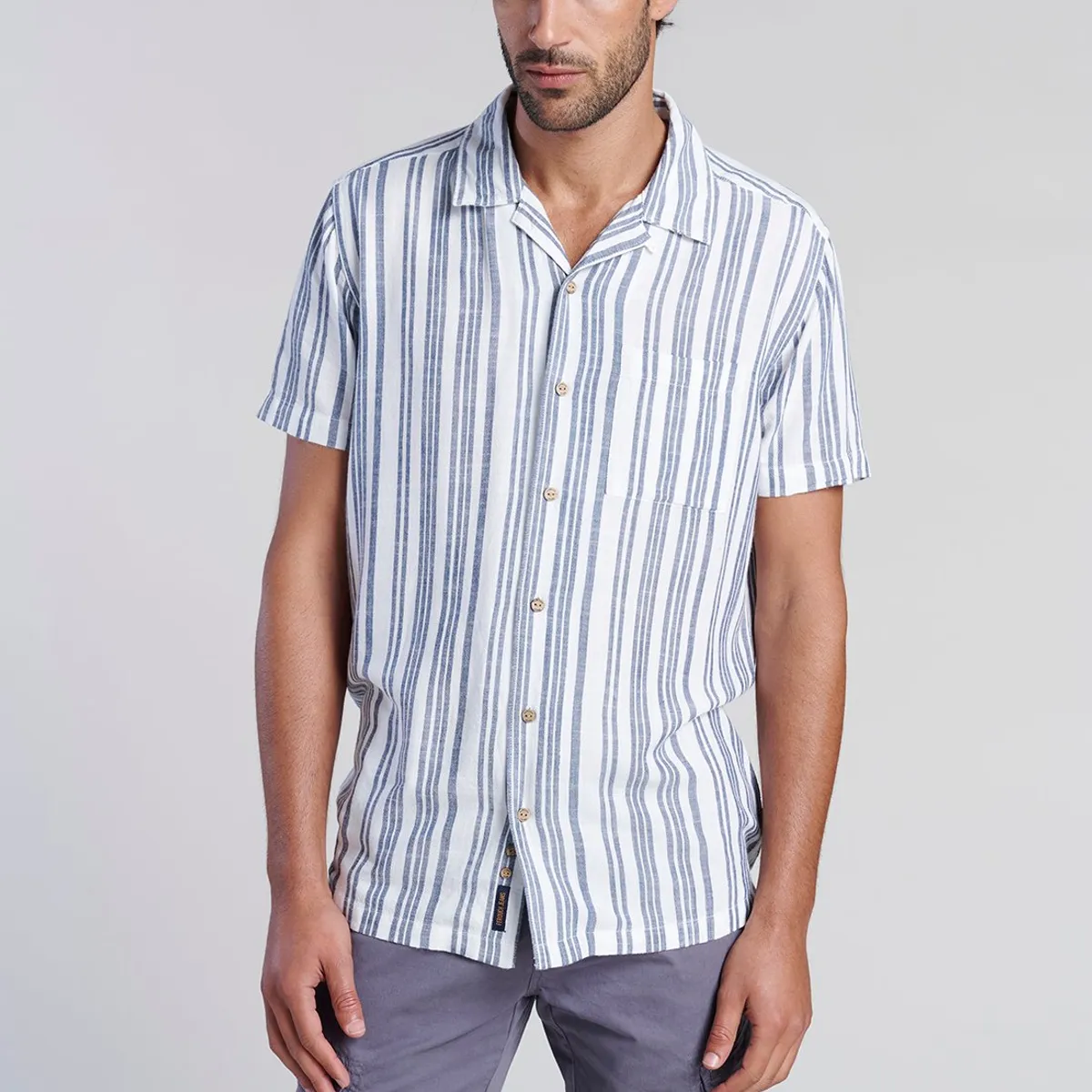FEROUCH - Camisa Listada Sport Fj Azul Ferouch
