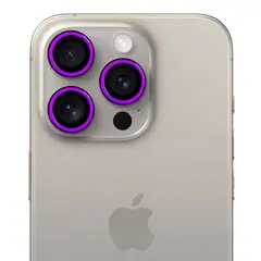 GENERICO - Protector de cámara modelo Neón para iPhone 12promax-13mini-13 Morado