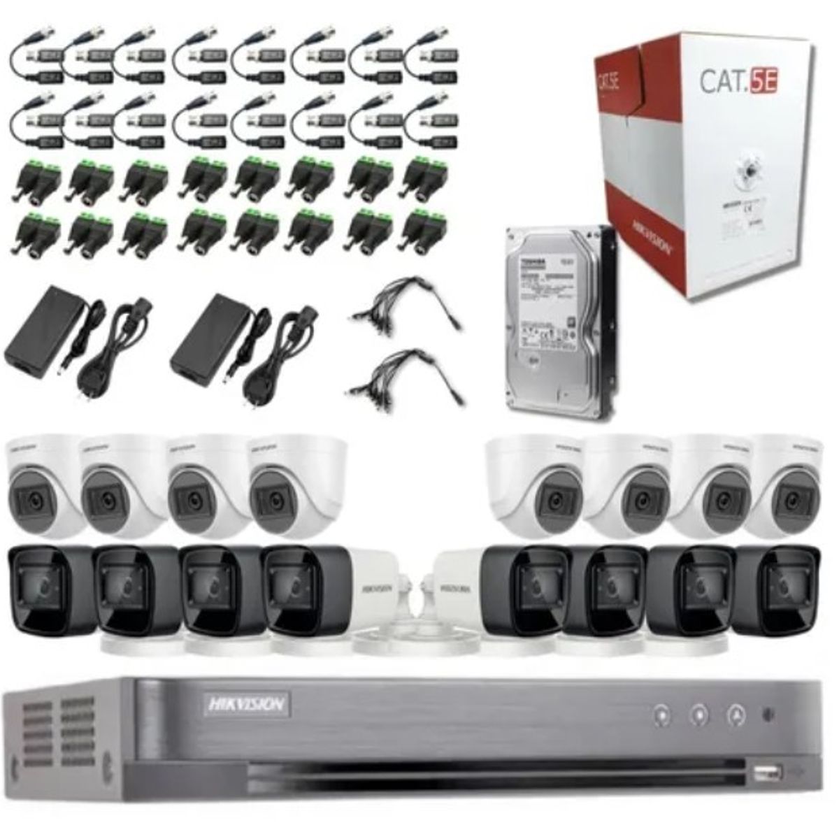 HIKVISION - Kit 16 Camaras Full Hd 1080p 2mp Hikvision Con Disco 2tb