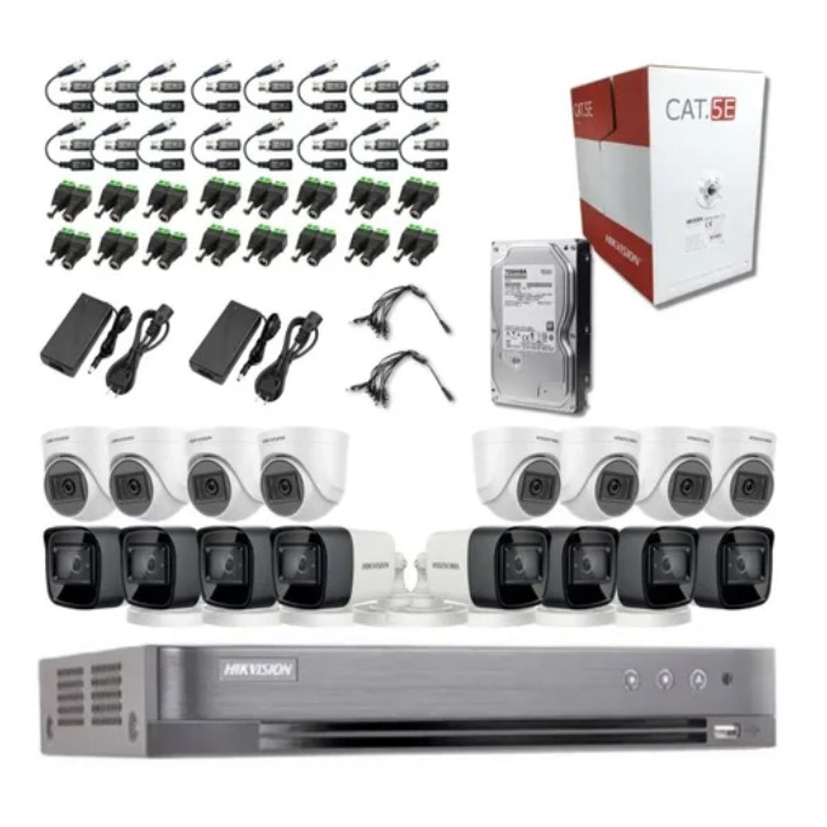 HIKVISION - Kit 16 Camaras Full Hd 1080p 2mp Hikvision Con Disco 2tb
