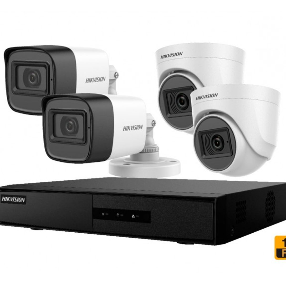 HIKVISION - Kit Analogo CAudio 1080P DVR 4CH 2Domo+2Bala + 1TB Video Hikvision