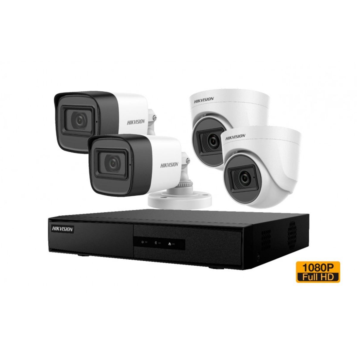 HIKVISION - Kit Analogo CAudio 1080P DVR 4CH 2Domo+2Bala + 1TB Video Hikvision