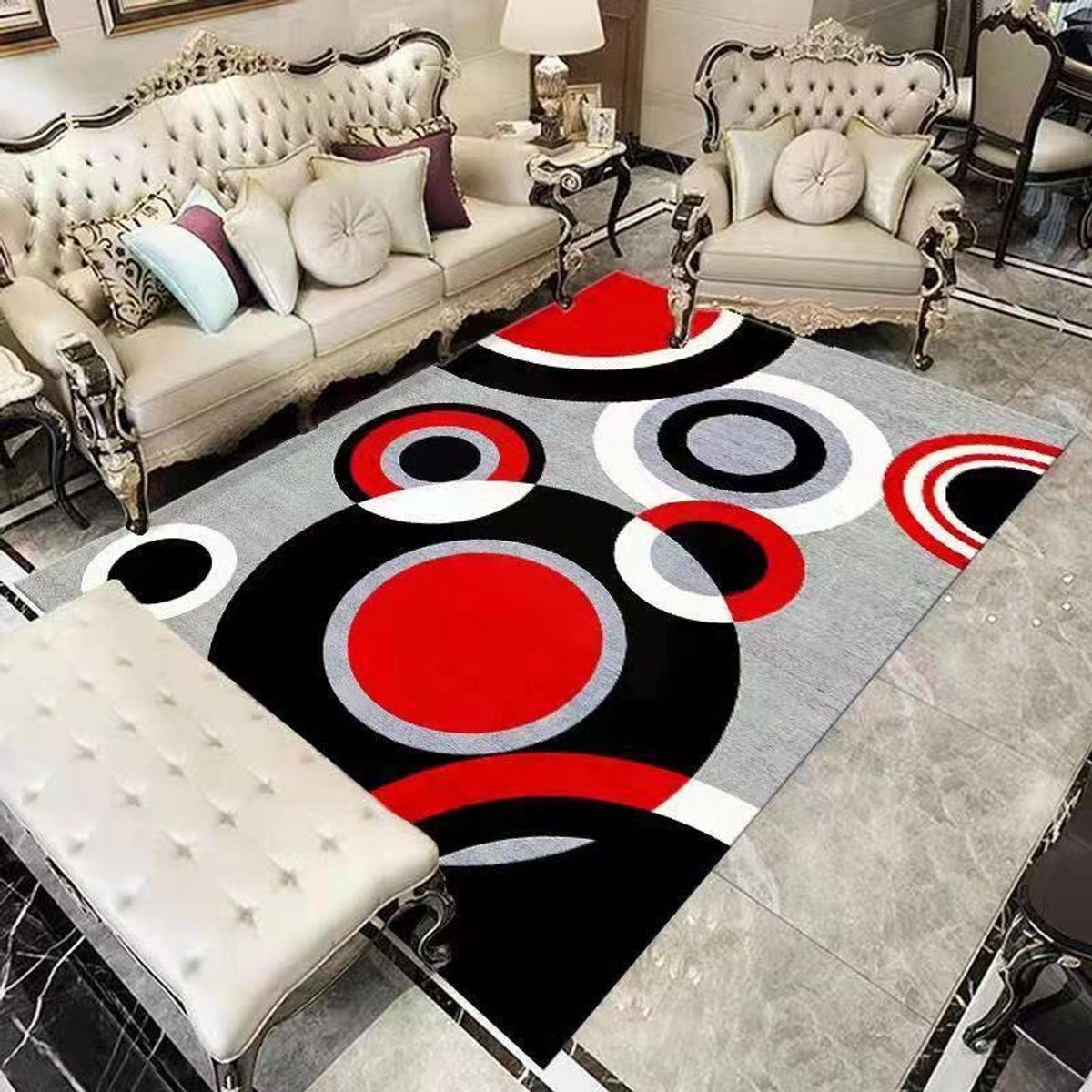 GENERICO - ALFOMBRA PARA LIVING ANTIDESLIZANTE CON DISEÑOS TRIDIMENCIONALES