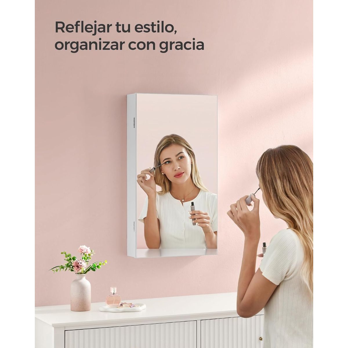 SPACEZAT - Joyero Organizador Espejo y Luces LED Integradas