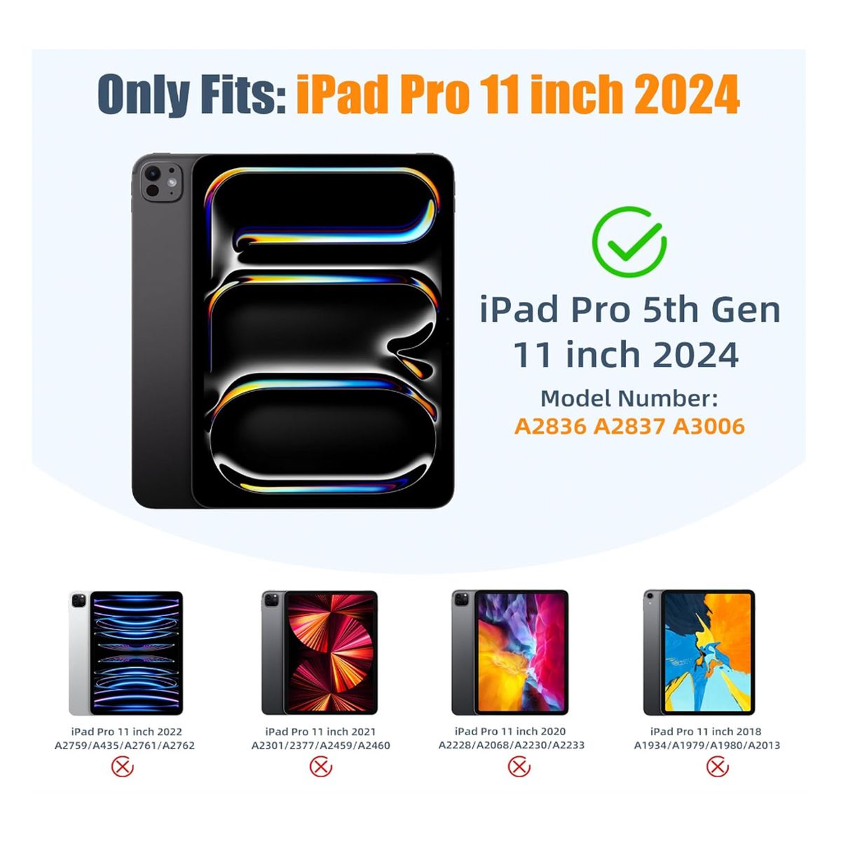 JOIGO - Funda Smart Cover Para iPad Pro 11 M4 2024 Con Ranura Negro