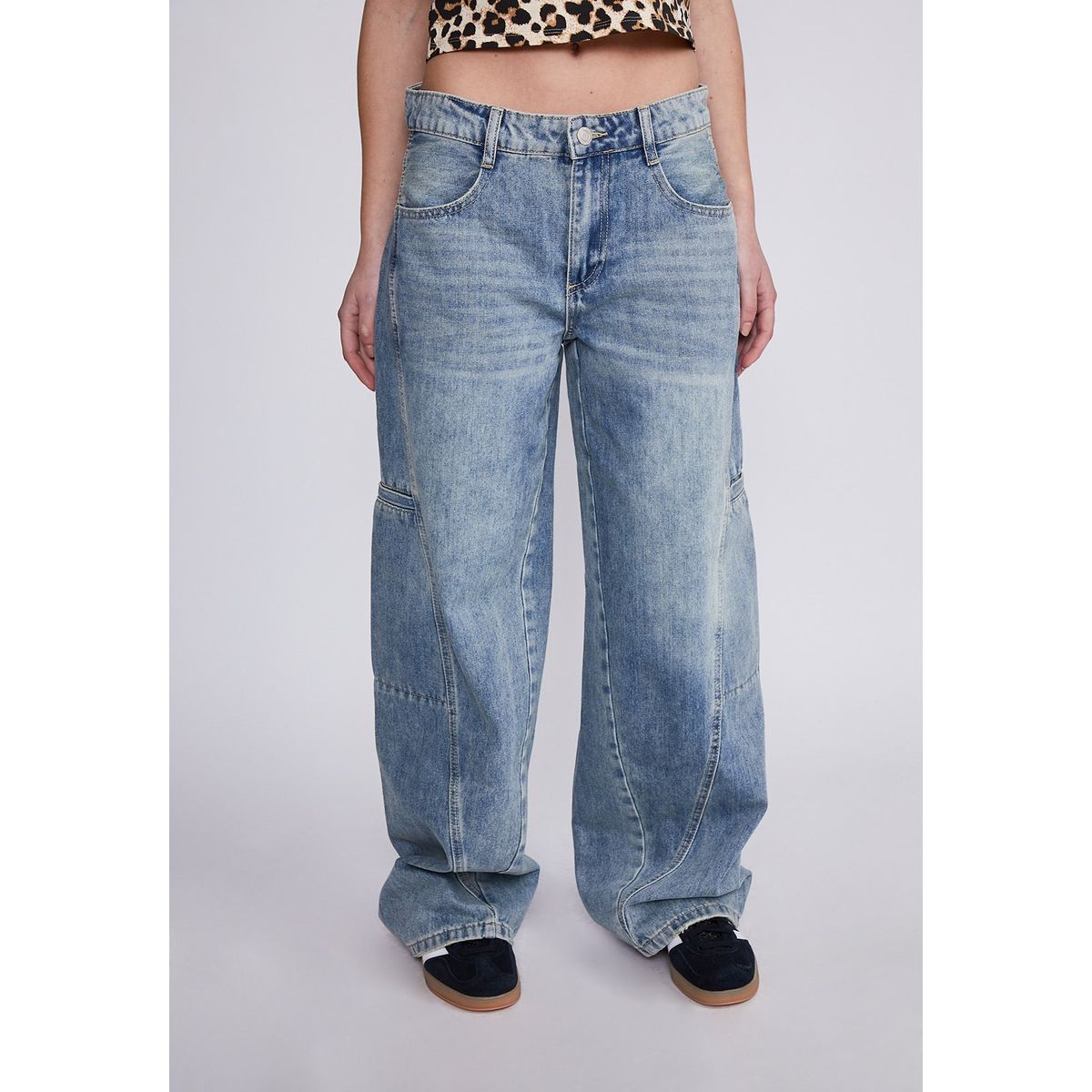 SIOUX - Jeans Mujer Celeste Wide Leg Lavado Sioux