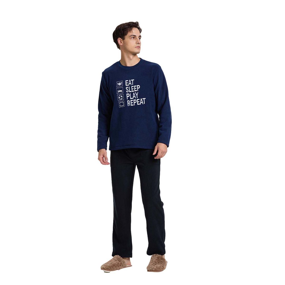 FASHION'S PARK - Pijama Hombre Polar Azul Marino Fashion's Park