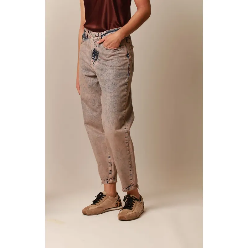 MOMCHIC - Jeans  Lourdes Localizado Celeste