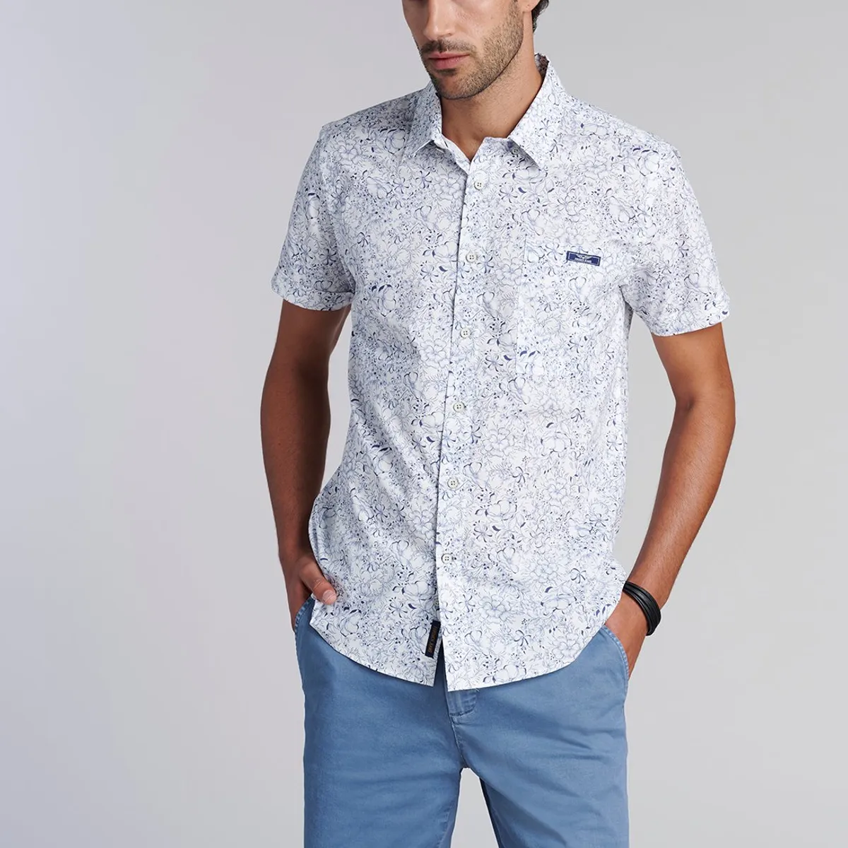 FEROUCH - Camisa Estampada Hawai Fj Azul Ferouch