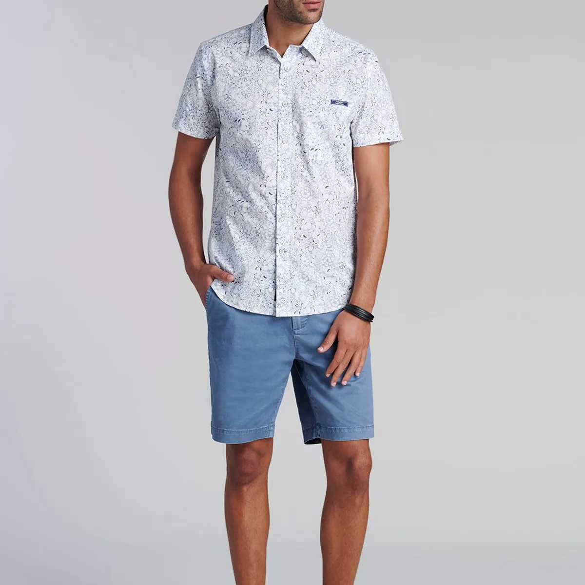 FEROUCH - Camisa Estampada Hawai Fj Azul Ferouch