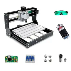 DETODOYMAS - Cnc Router Kit 3018 PRO Grbl Control 3 Ejes Grabadora Laser 2.5W - Negro