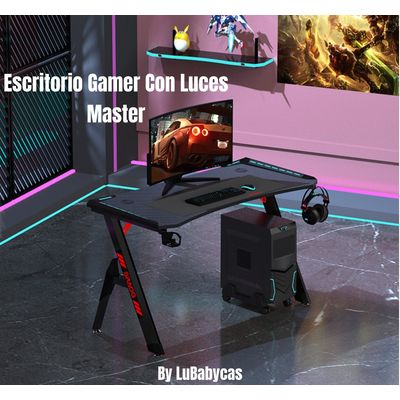 Imagen 2 del producto Escritorio Gamer Con Luces 140x60x73cm Negro By