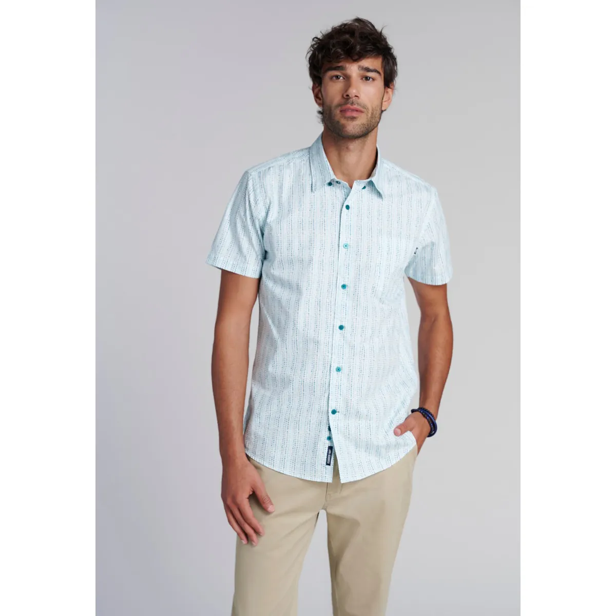 FEROUCH - Camisa Mini Print F Verde Ferouch