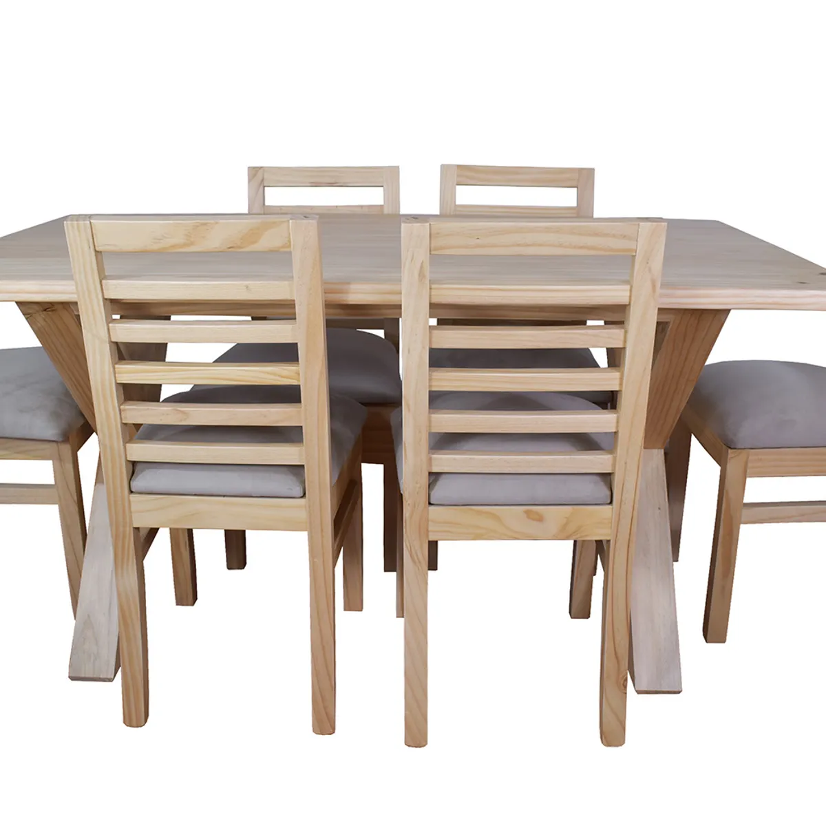 MUEBLES NATIVA - Comedor Cruz 6 Sillas Venecia Tapiz Beige