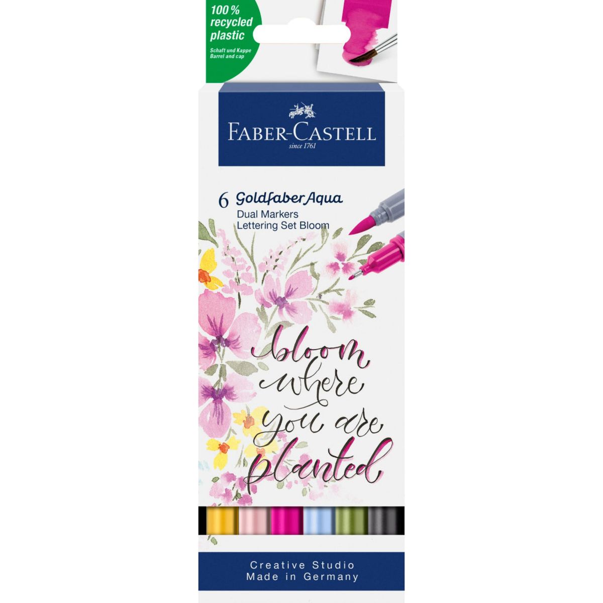 FABER-CASTELL - Marcador Dual GoldfaberAqua Faber-Castell x6 Color Lettering