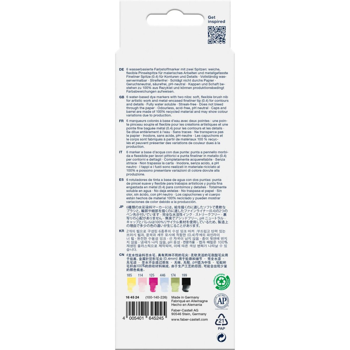 FABER-CASTELL - Marcador Dual GoldfaberAqua Faber-Castell x6 Color Lettering