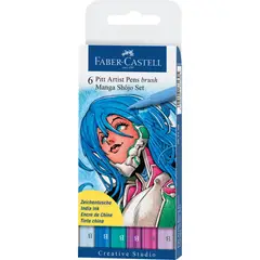 FABER-CASTELL - Rotuladores Pitt Artist Pen x6 uds Manga Shôjo