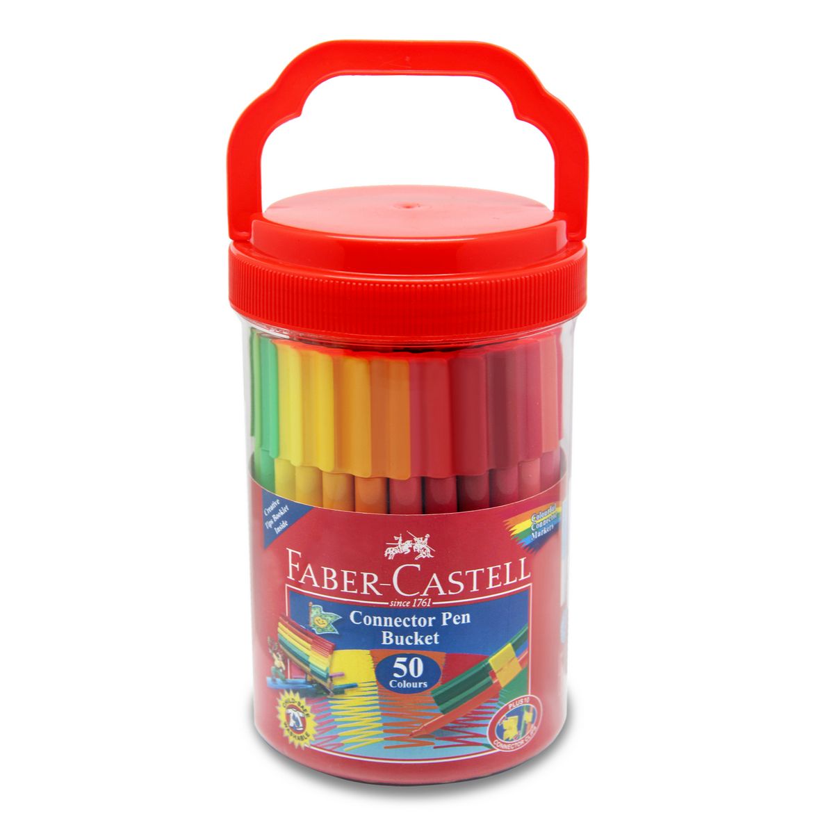 FABER-CASTELL - Set Súper Balde Faber-Castell Marcador Connector x50 Colores