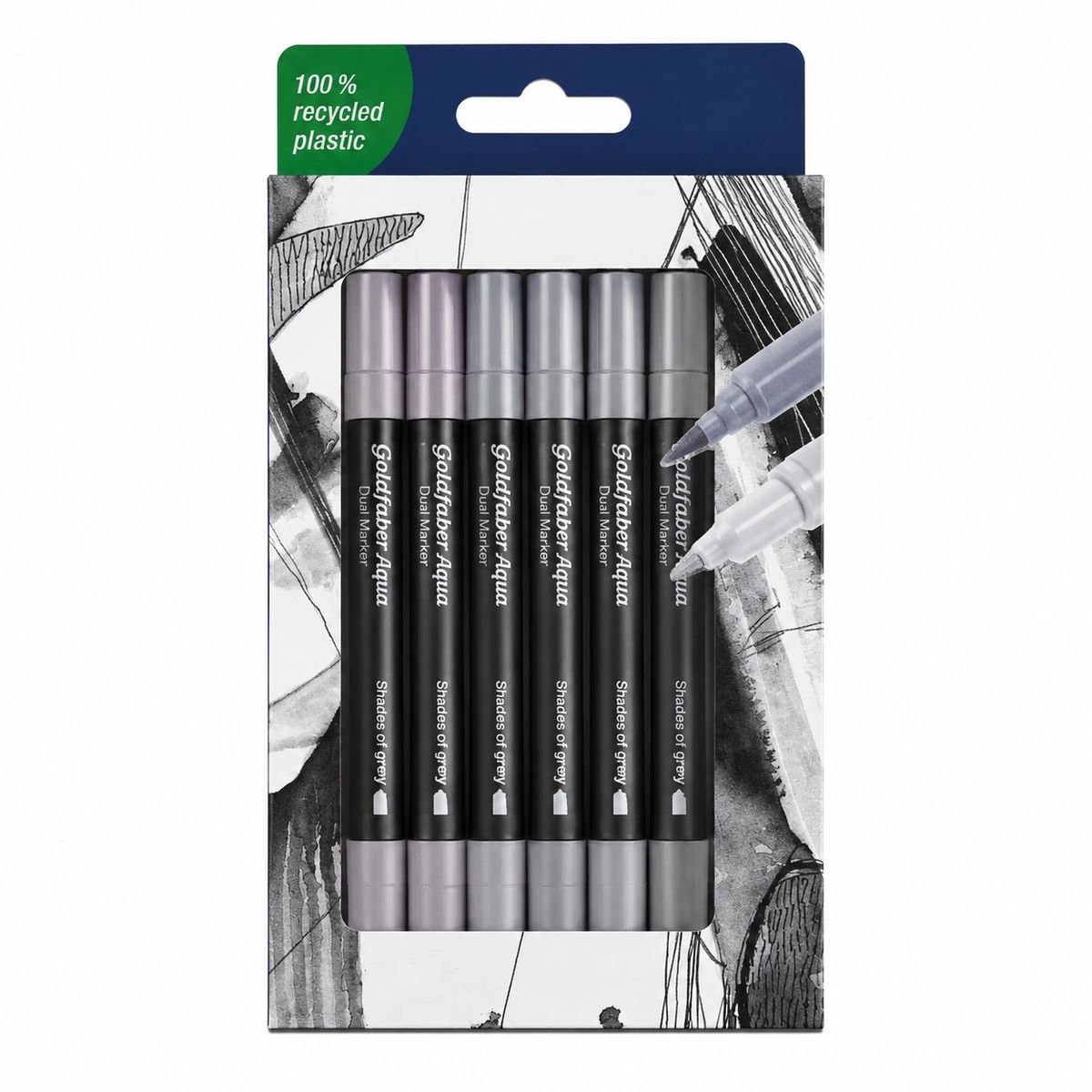 FABER-CASTELL - Marcador Dual Goldfaber Aqua Faber-Castell x6 Colores Grises