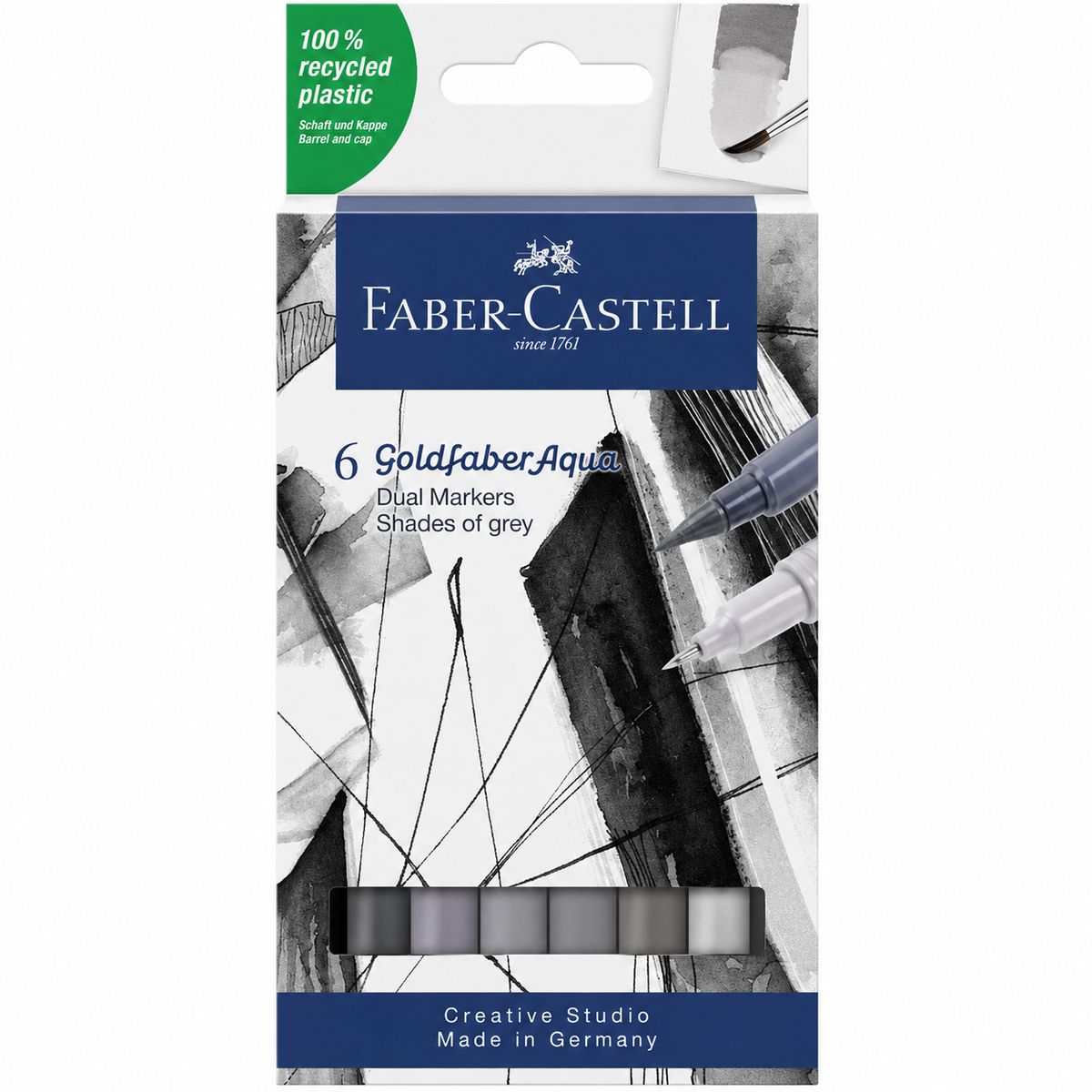 FABER-CASTELL - Marcador Dual Goldfaber Aqua Faber-Castell x6 Colores Grises
