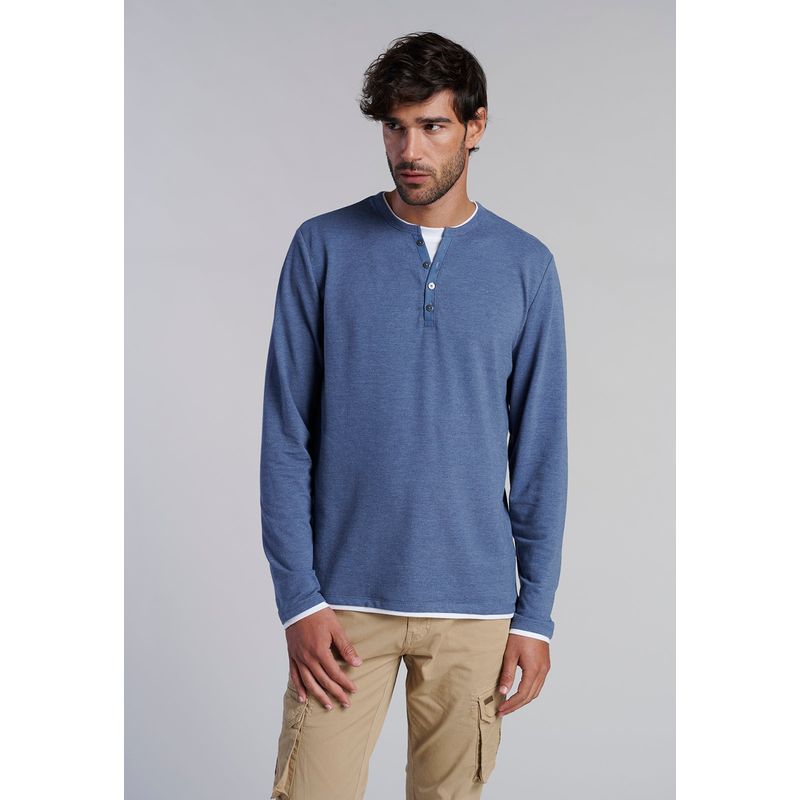 FEROUCH - Polera Ml Dobel Indiana Azul Ferouch