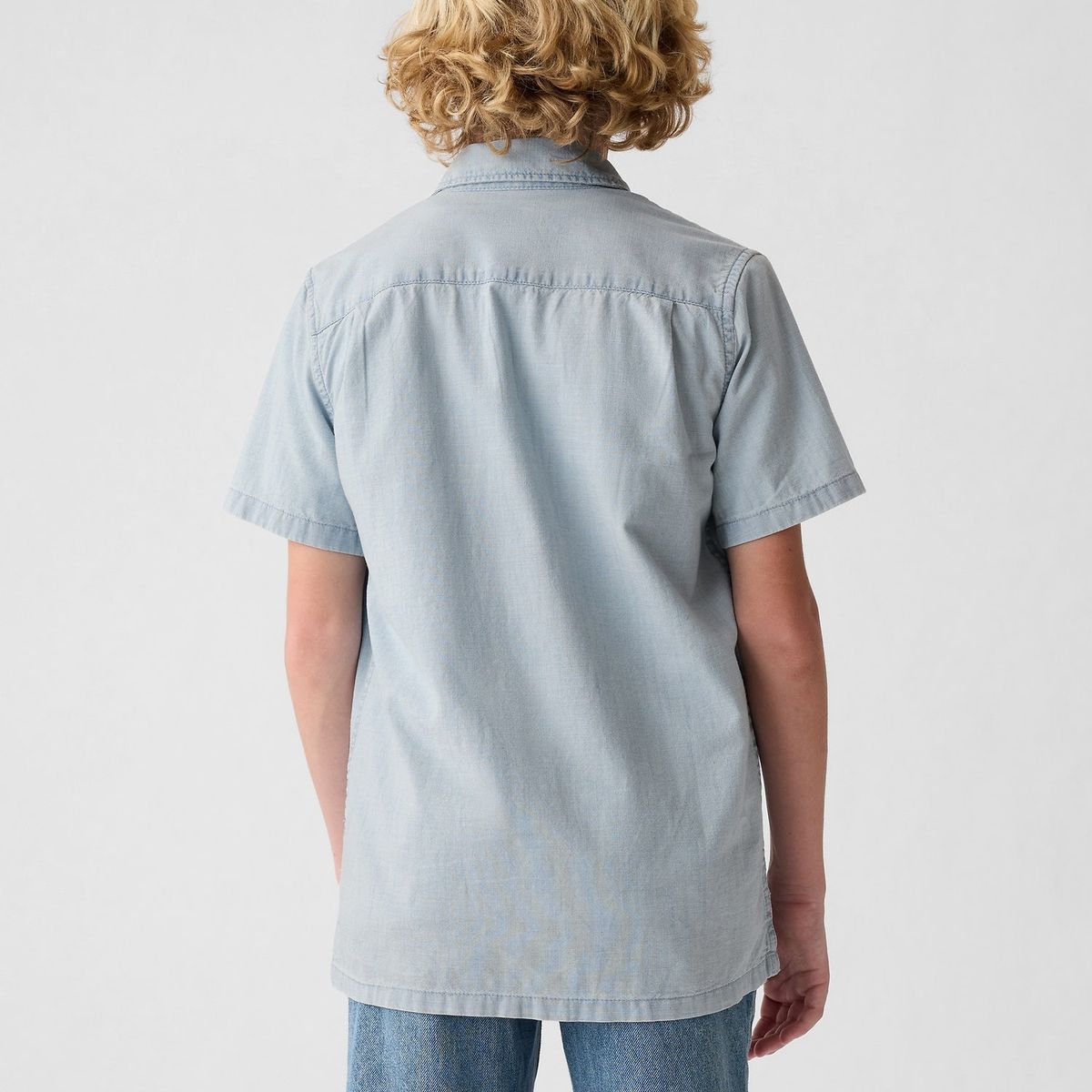 GAP - Camisa Niño Denim Manga Corta Azul GAP