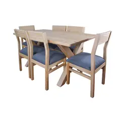 MUEBLES NATIVA - Comedor Cruz 6 Sillas Vendetta Gris