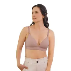 LEONISA - Sostén de lactancia sin arco (barba) con tecnología antibacterial 91015 Palo de Rosa