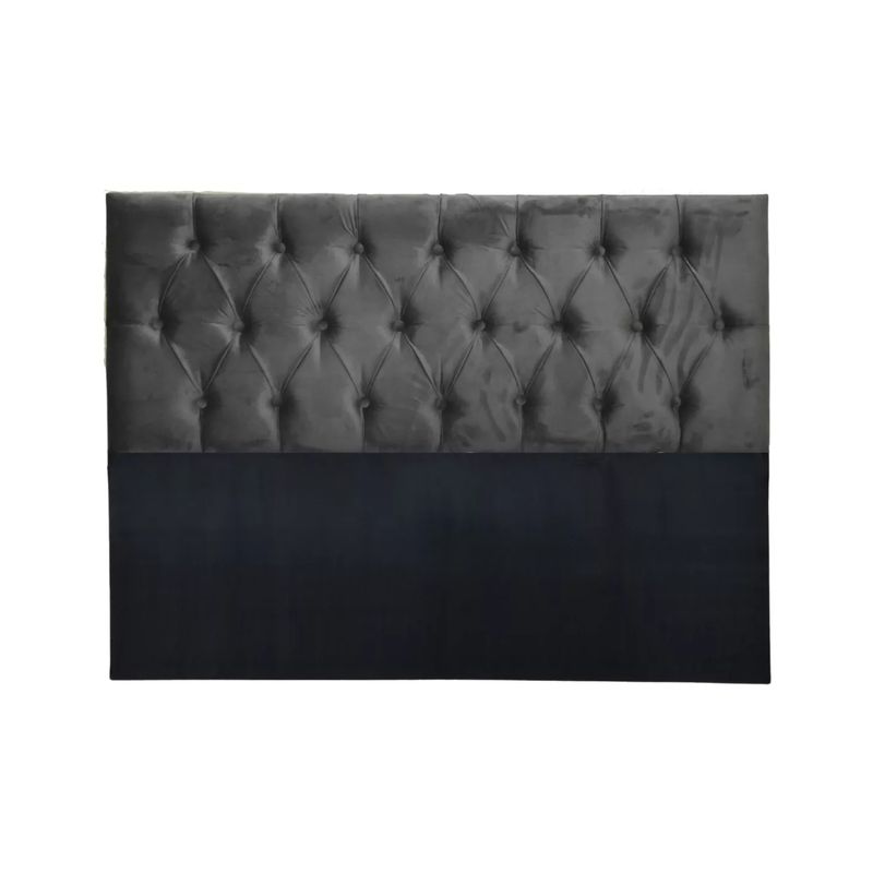IMPORTCLICK - Respaldo 2 Plazas Piso Capitone Premium 150x140 CM Gris Oscuro Felpa IMPORTCLICK