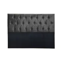 IMPORTCLICK - Respaldo 2 Plazas Piso Capitone Premium 150x140 CM Gris Oscuro Felpa