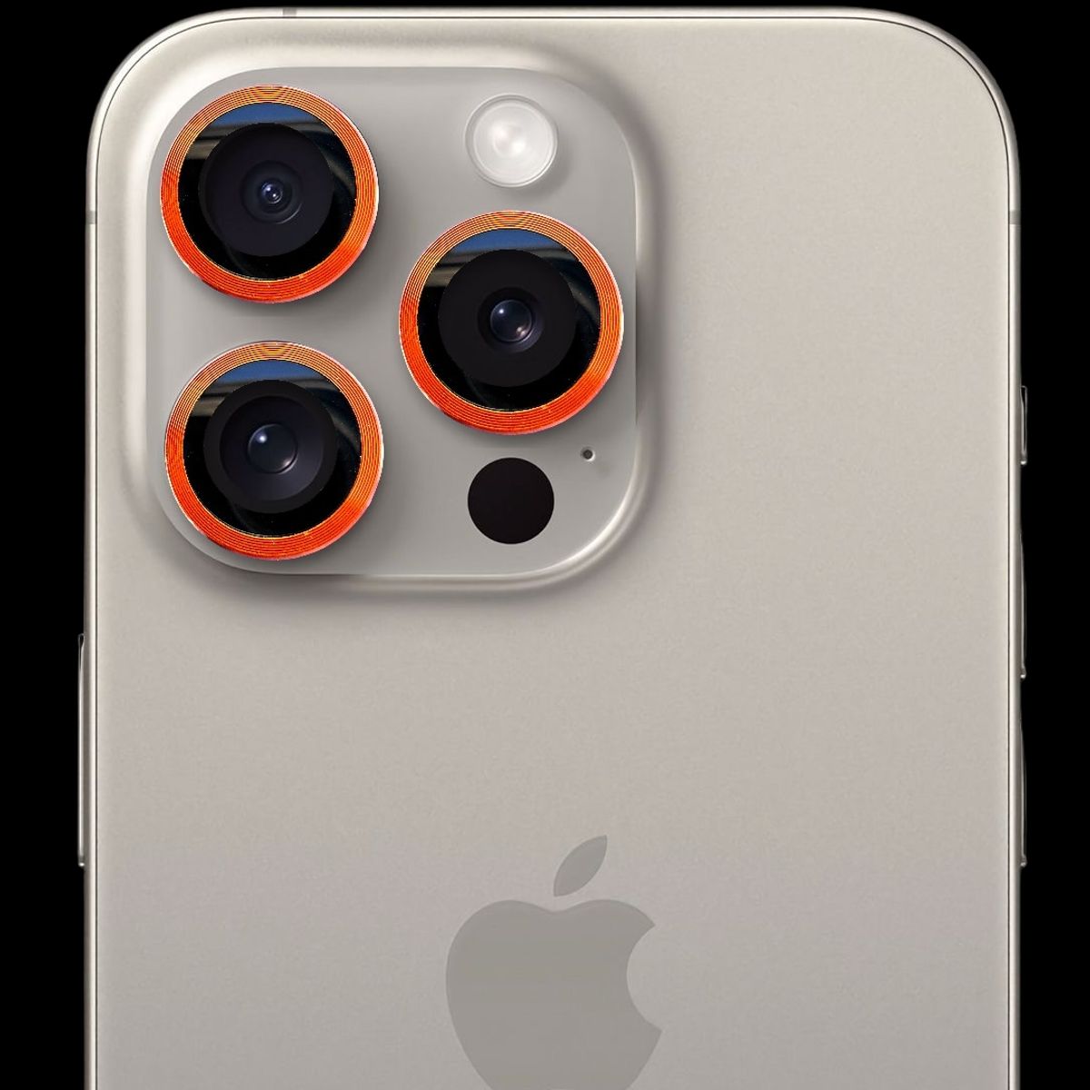 GENERICO - Protector de cámara modelo Metalizado iPhone 14pro-14promax Naranja