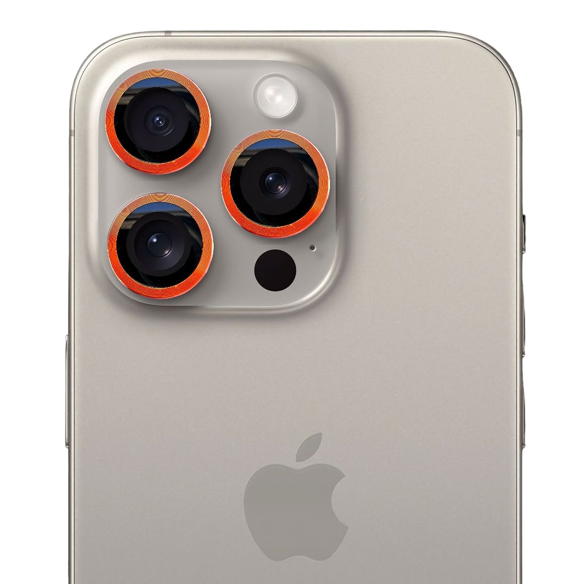 GENERICO - Protector de cámara modelo Metalizado iPhone 14pro-14promax Naranja