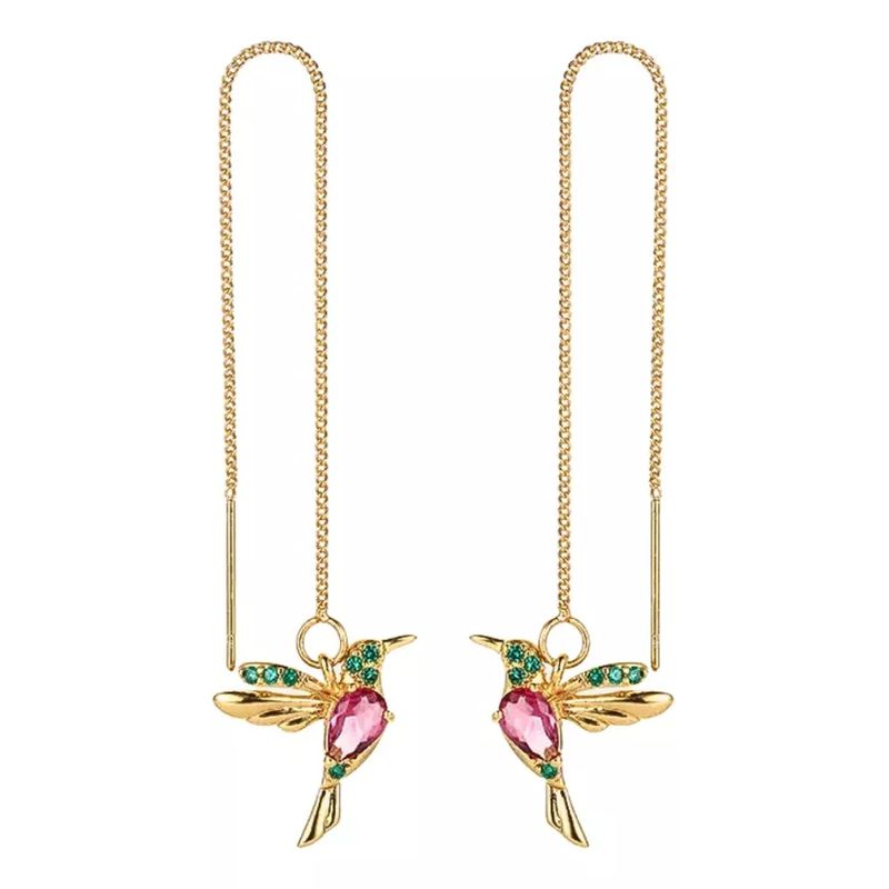 GENERICO - Aros Pájaro Colibrí Ave Plata 925 Joya Mujer Regalo Circones