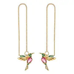 GENERICO - Aros Pájaro Colibrí Ave Plata 925 Joya Mujer Regalo Circones