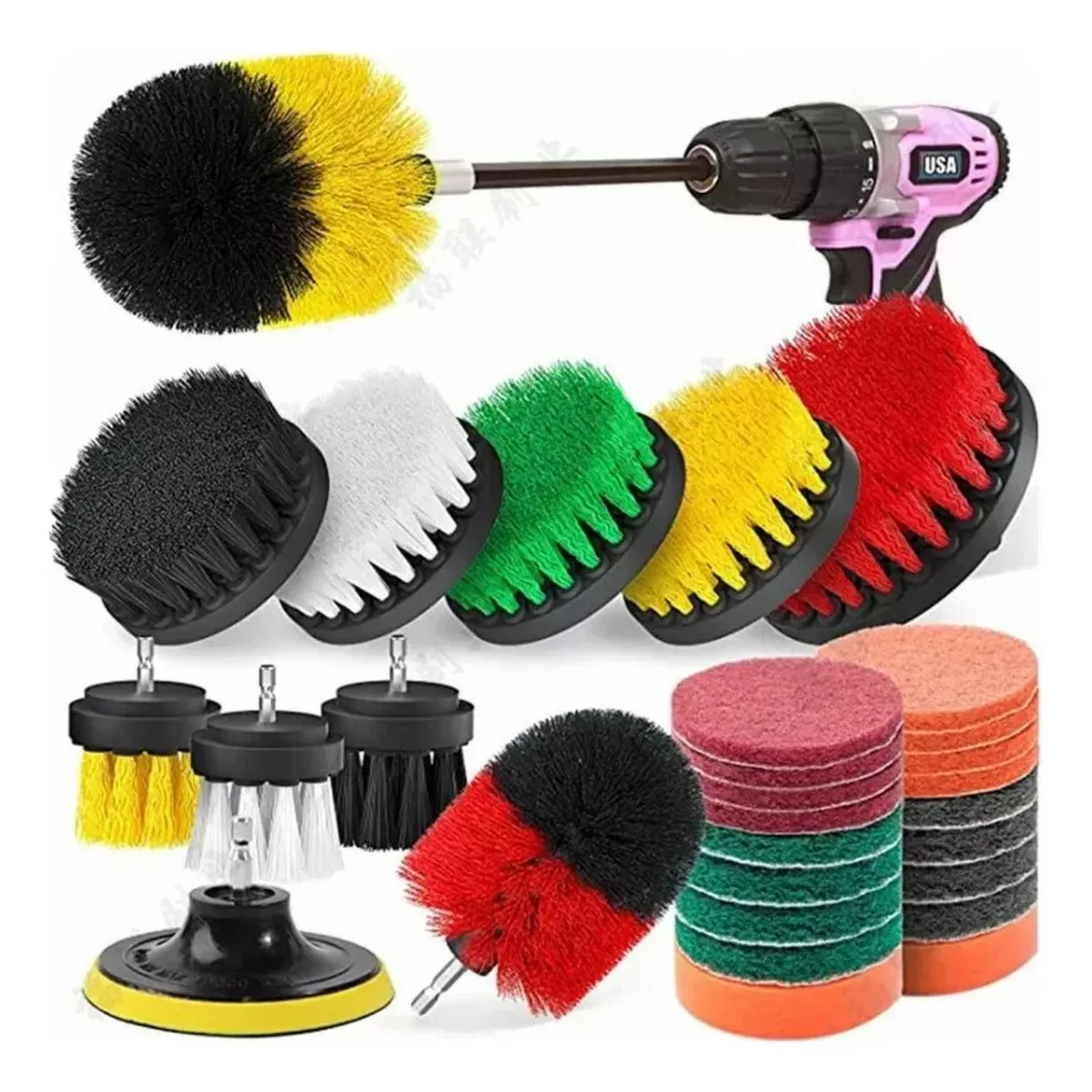 IMPORTCLICK - Set 30 Piezas Cepillos Para Taladro Eléctrico Limpieza Multioso