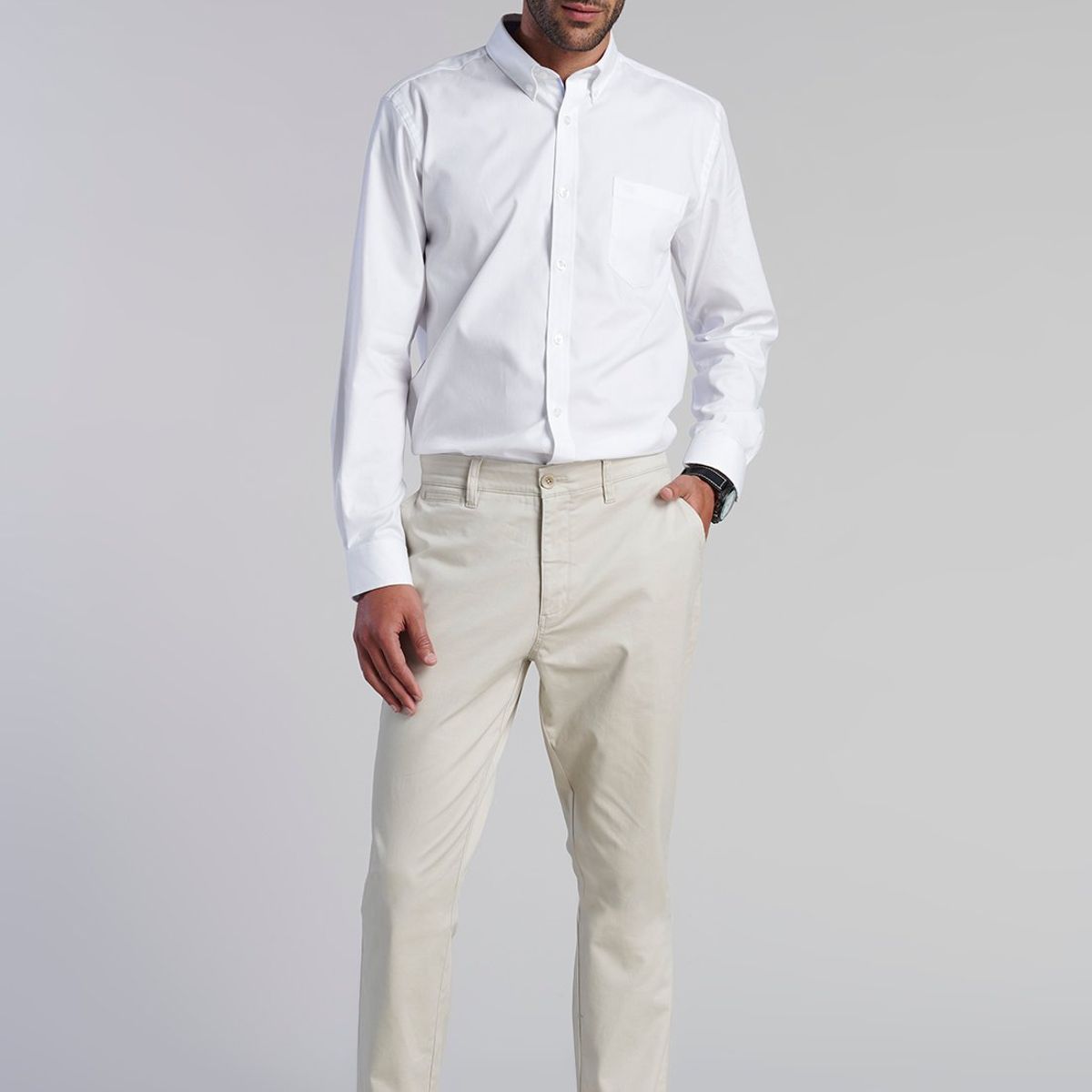 FEROUCH - Pantalon Twill Regular L/33 Beige Ferouch