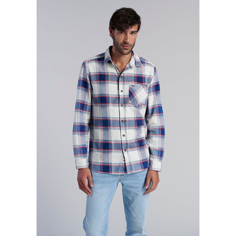 FEROUCH - Camisa Checkered Indigo Fj Azul Ferouch_.
