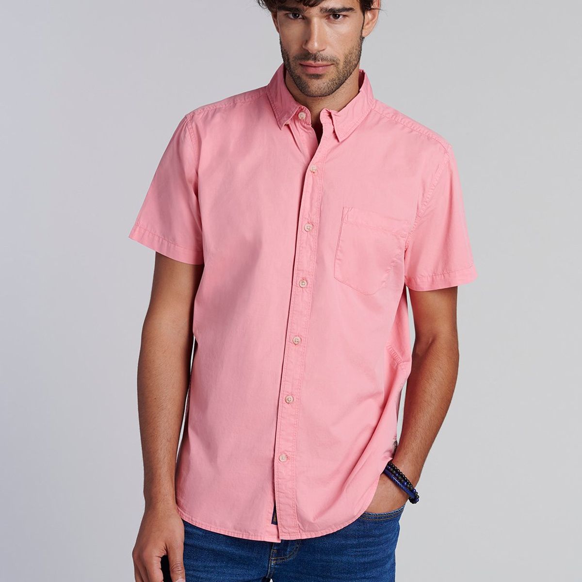 FEROUCH - Camisa Garment Dyed Fj Rojo Ferouch