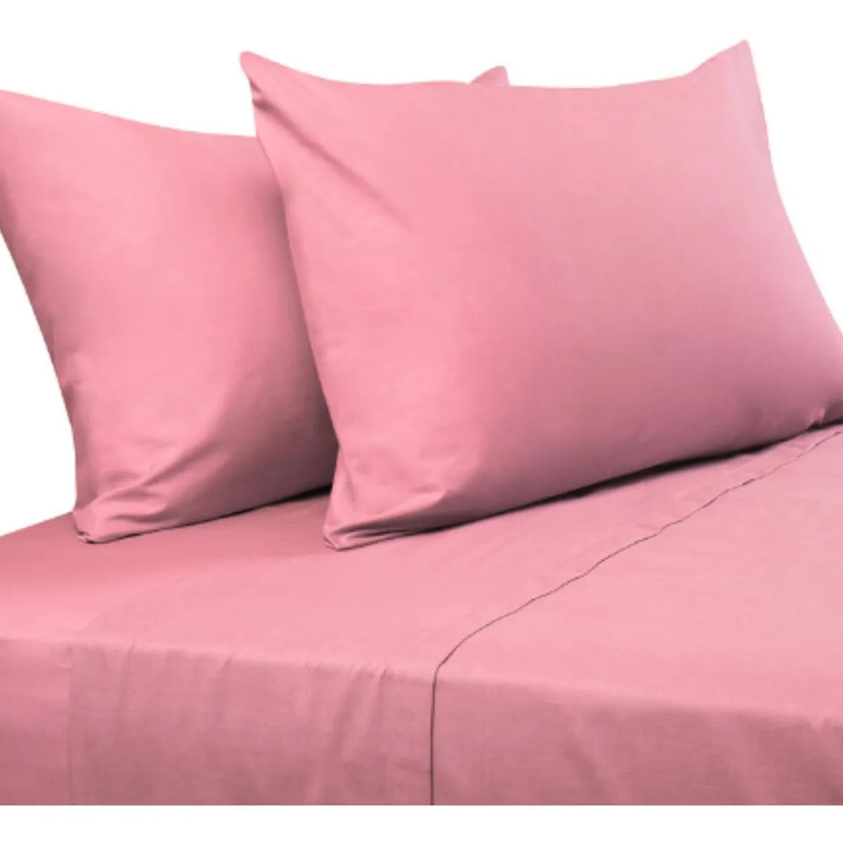 IMPORTCLICK - Juego Sábanas Algodón Poliéster 200 Hilos + 2 Fundas 2 PL Rosado IMPORTCLICK