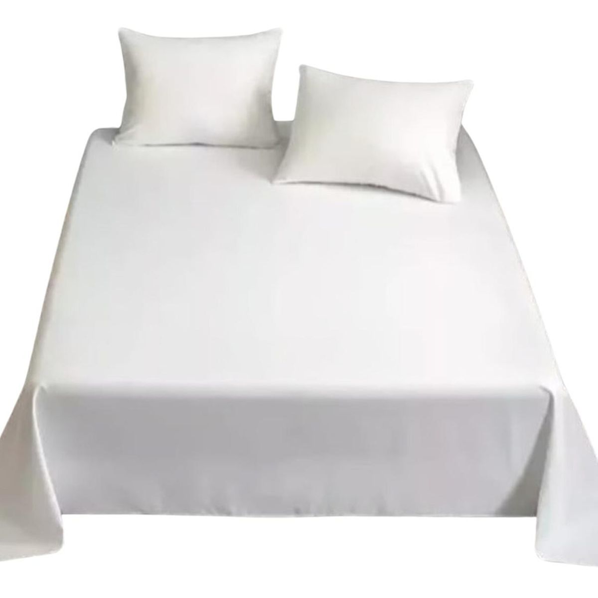 IMPORTCLICK - Juego Sábanas Algodón Poliéster 200 Hilos + 2 Fundas King Blanco IMPORTCLICK