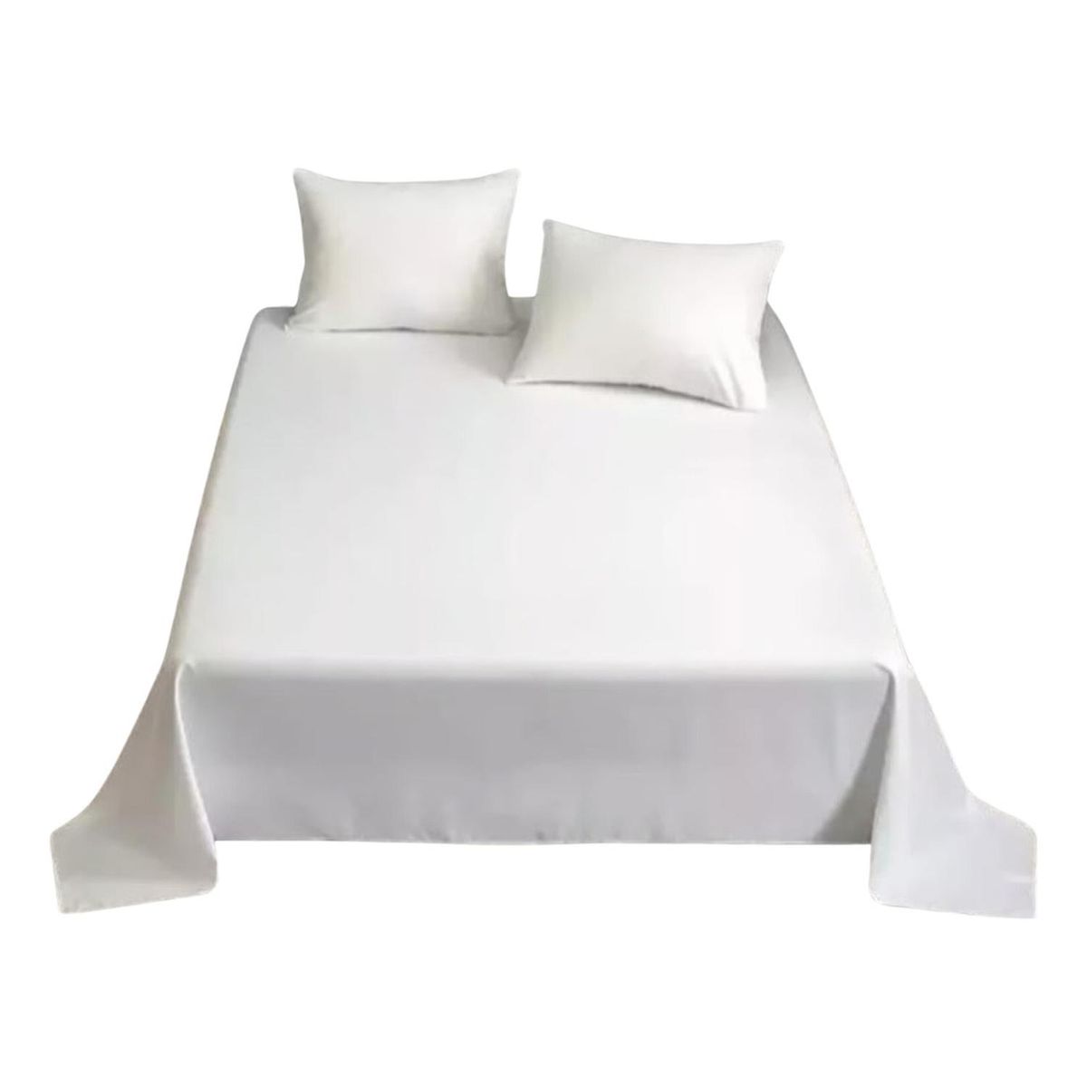 IMPORTCLICK - Juego Sábanas Algodón Poliéster 200 Hilos + 2 Fundas King Blanco IMPORTCLICK