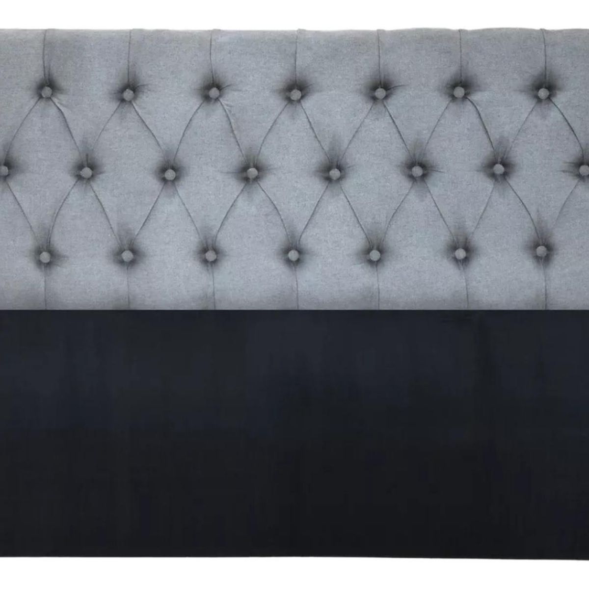IMPORTCLICK - Respaldo King Piso Capitone Premiun 180x140 CM Gris Claro Lino IMPORTCLICK
