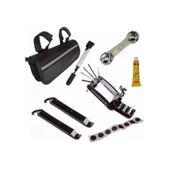 IMPORTCLICK - Kit Herramientas Reparación Para Bicicletas + Bomba Neumáticos