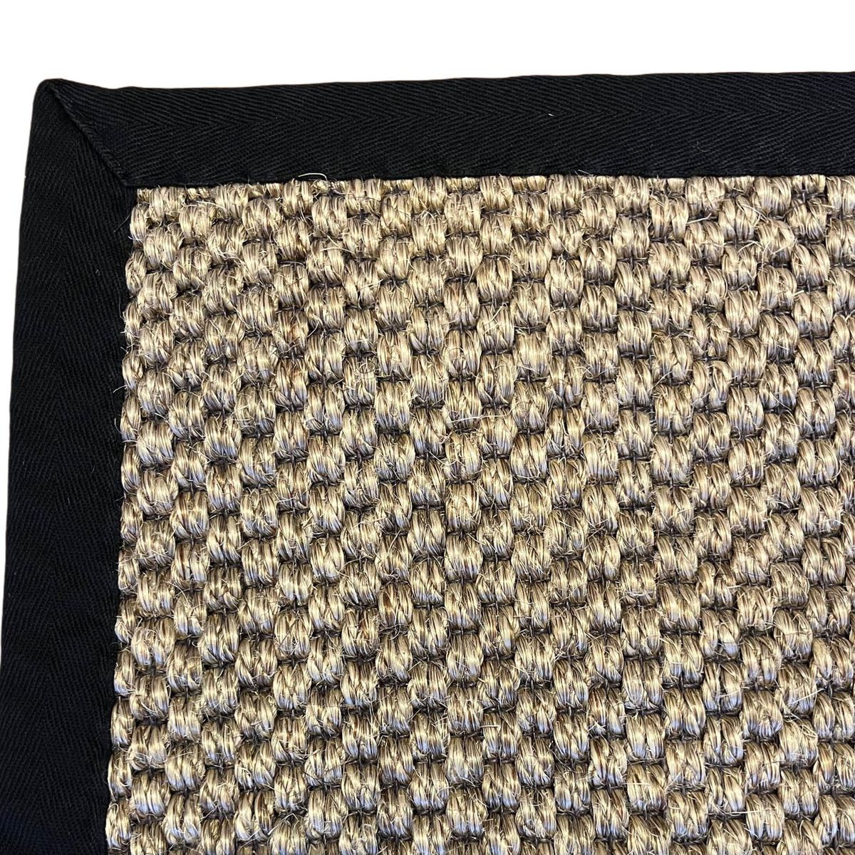 GENERICO - Alfombra Sisal Natural Borde Tela Negro 200x300 cm GA880