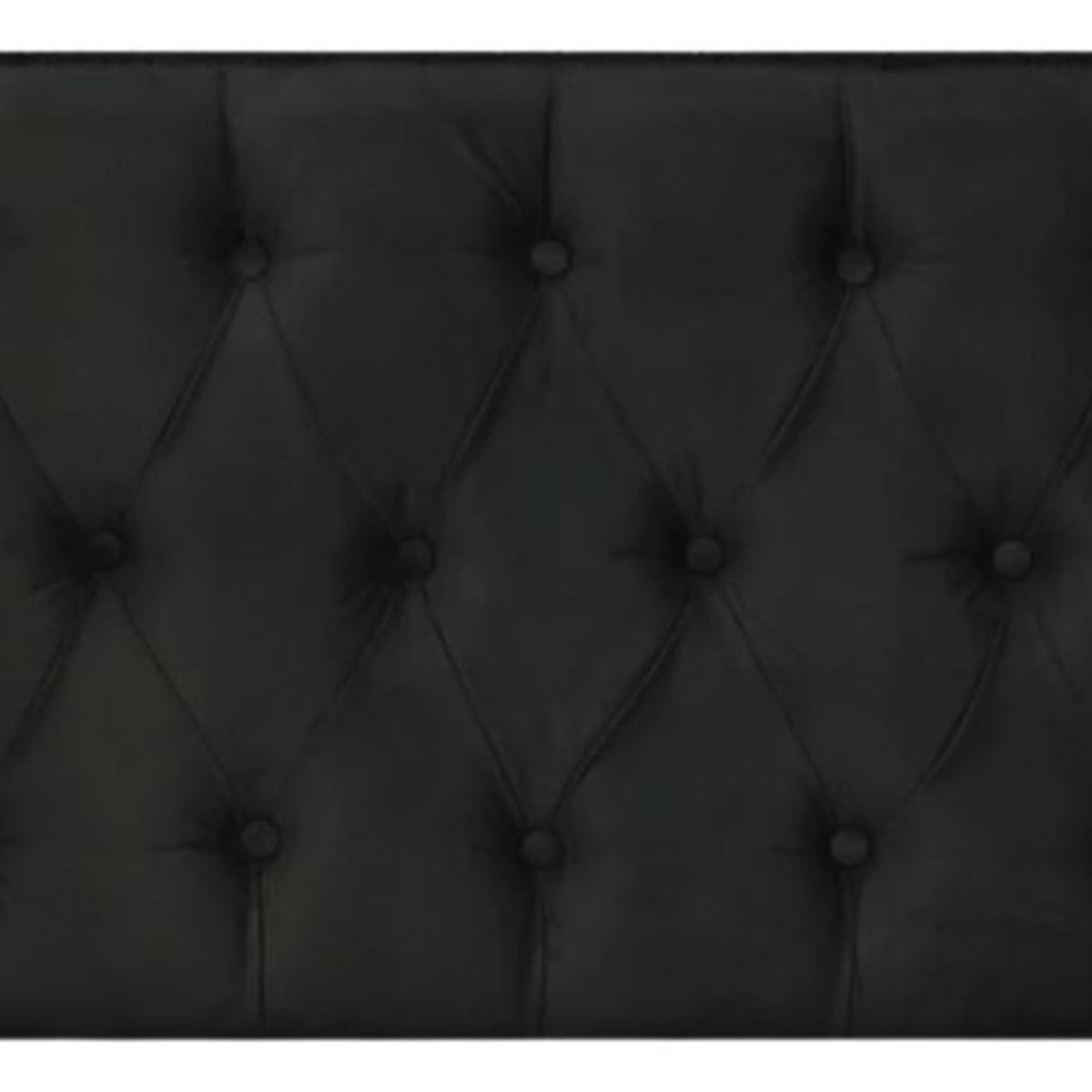 IMPORTCLICK - Respaldo Elegante Super King Capitone 200x60 CM Negro Felpa Botones IMPORTCLICK