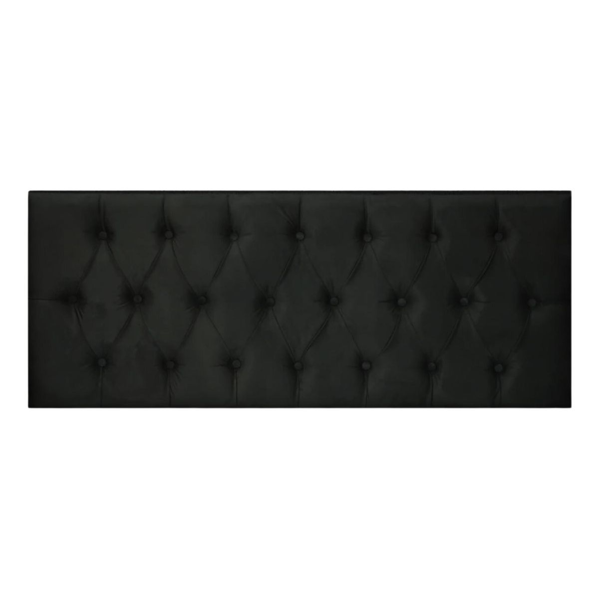 IMPORTCLICK - Respaldo Elegante Super King Capitone 200x60 CM Negro Felpa Botones IMPORTCLICK